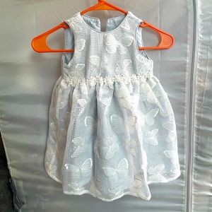 Pippa & Julie baby blue butterflies lace dress size 24m
